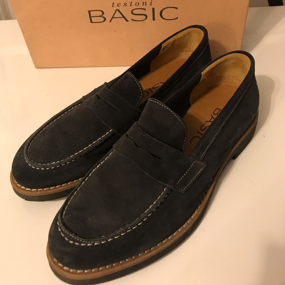 Testoni Basic Men’s 7 1/2 suede loafers